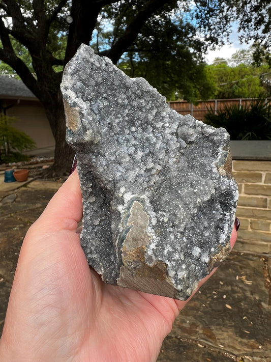 Black Amethyst Cave Geode. Sparkly beautiful, 4”, crystal healing sessions, premium crystals