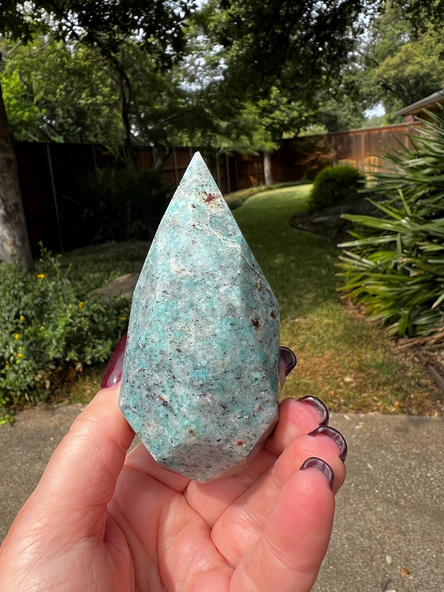 Stunning Amazonite Diamond Flame, 3.5”, altar, crystals, high vibration crystals, statement piece, rare