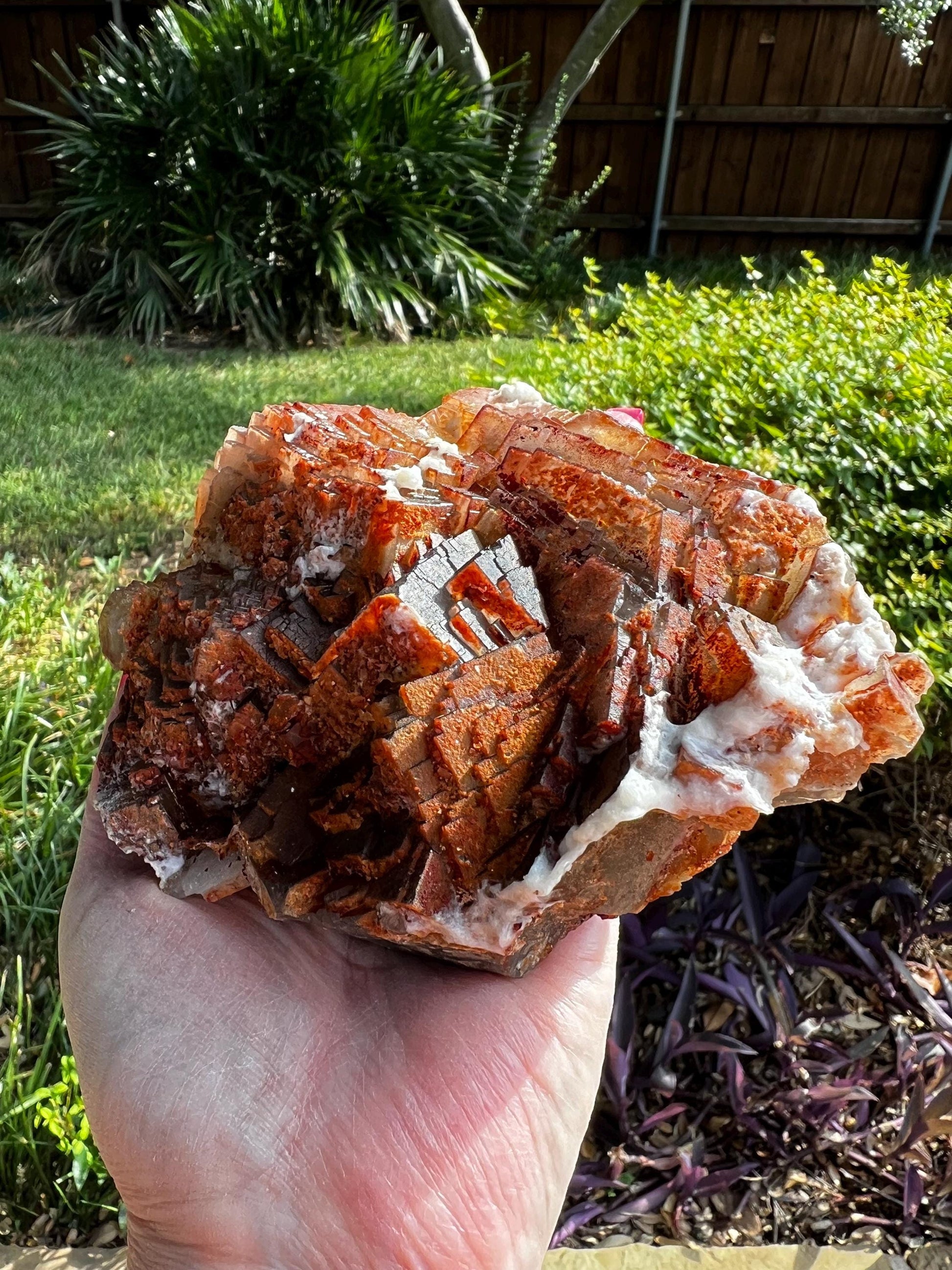 Stunning Red Purple Fluorite Raw Statement Piece, 1.14 pounds, 6”