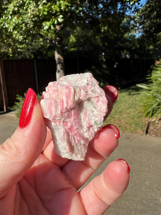 Silvery Pink Kyanite Palm Stone, 1.8”, high grade crystal healing, crystals, gift