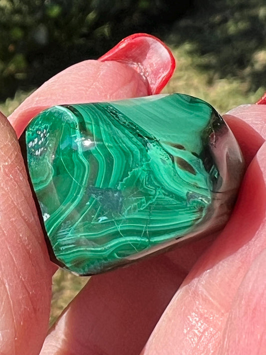 Malachite Polished AAA tumble, 26g, New, high vibration crystals, gifts, crystal healing