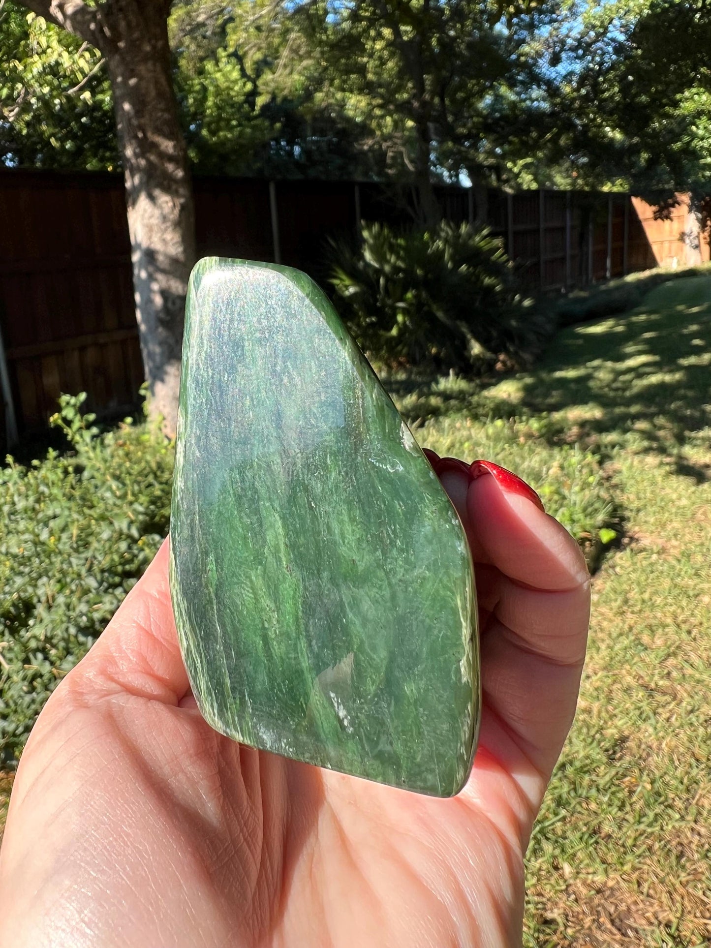 Absolutely gorgeous premium large Nephrite Freeform Statement Piece, 1.4.4 pounds, 3.25”