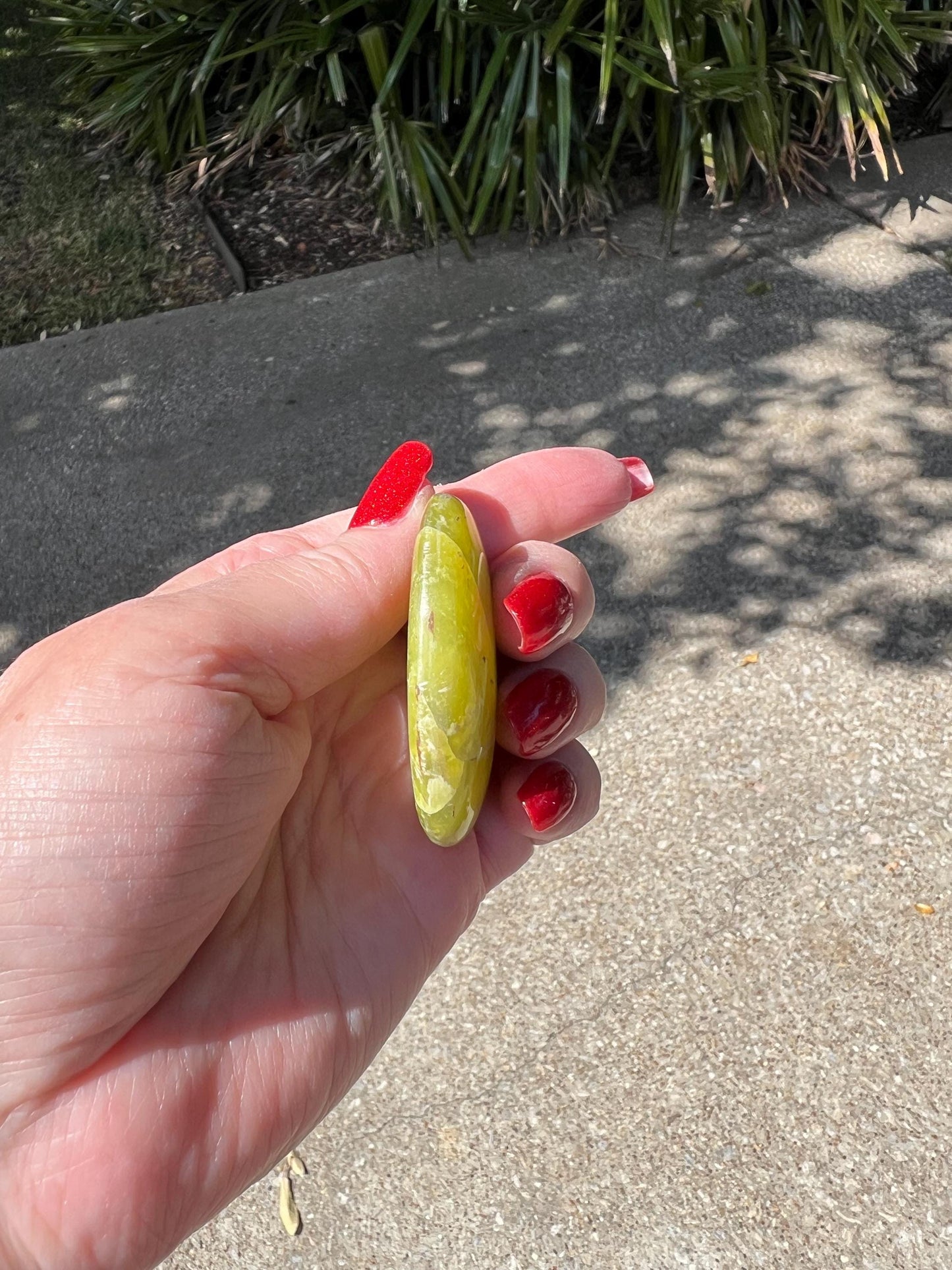 Yellow Serpentine Worry Stone, Crystal Healing, Gift, High Vibration Crystals, 2”