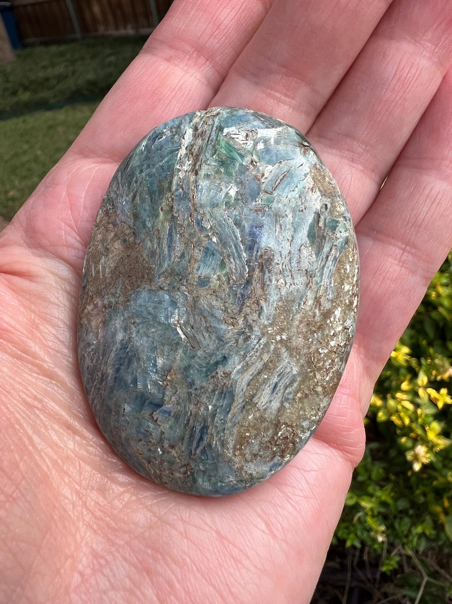 Blue Kyanite Palm, new, gifts, crystal healing, high vibration crystals