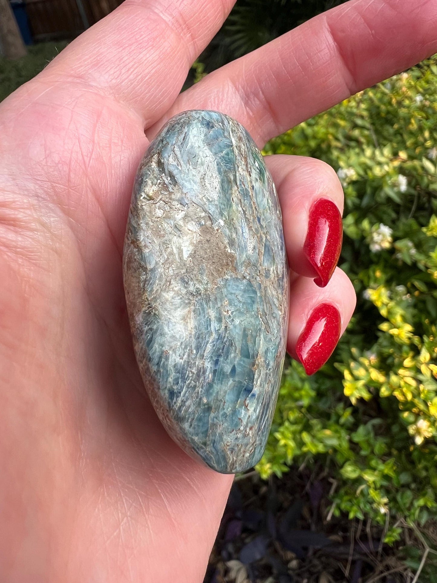 Blue Kyanite Palm, new, gifts, crystal healing, high vibration crystals