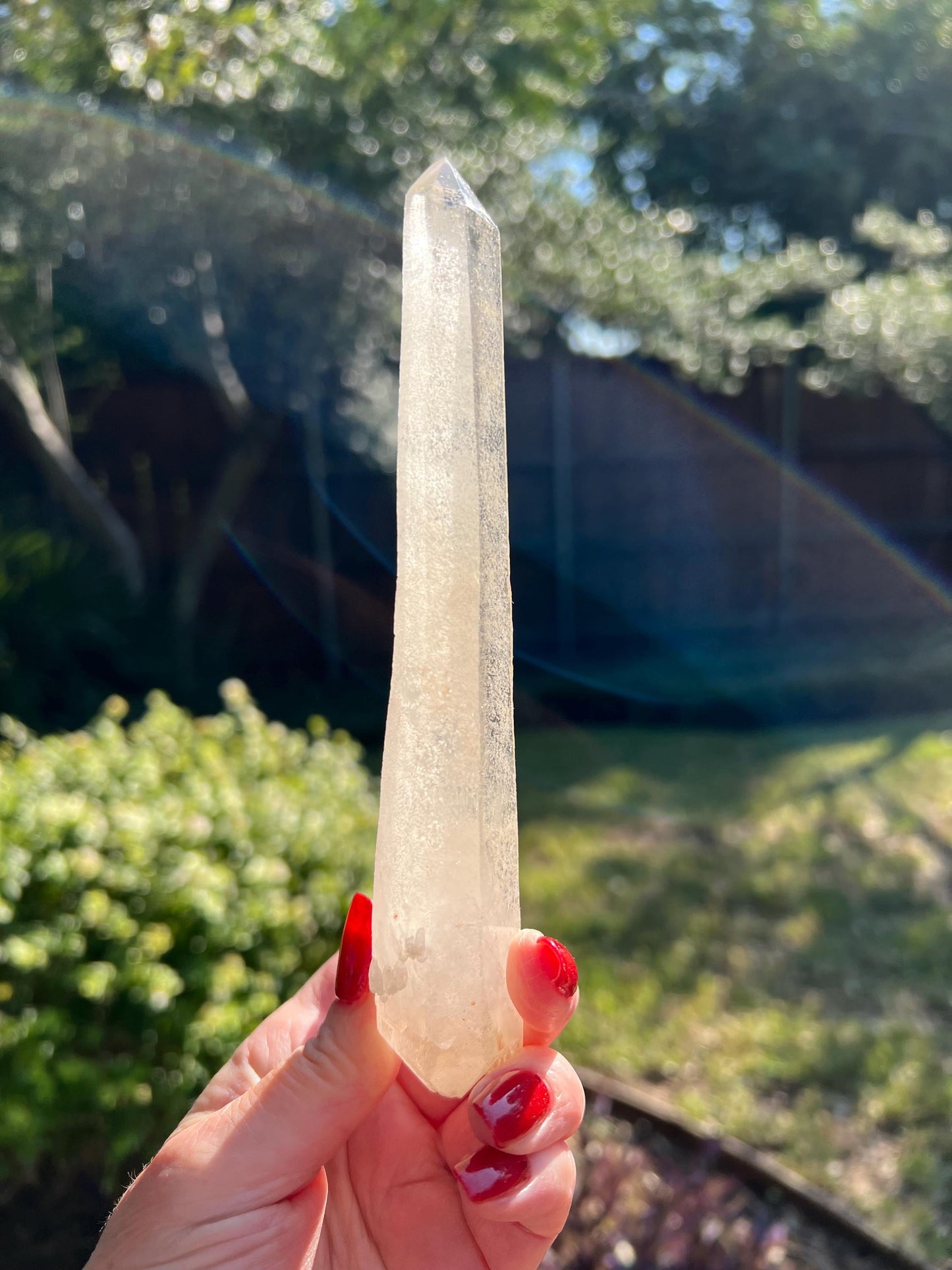 Divine Sugar DT Laser Singing Lemurian Wand 6.7”, New, gift, altar, high vibration crystals