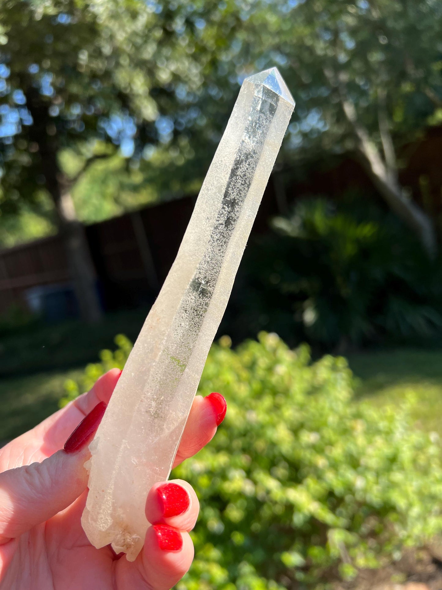 Divine Sugar DT Laser Singing Lemurian Wand 6.7”, New, gift, altar, high vibration crystals