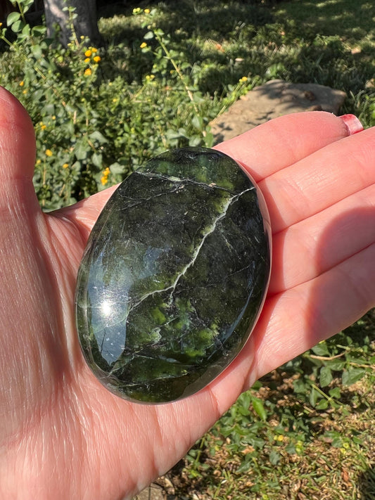 New Serpentine Palm Stone, 3”, New, Crystal Healing, Gift, Altar, High Vibration Crystals