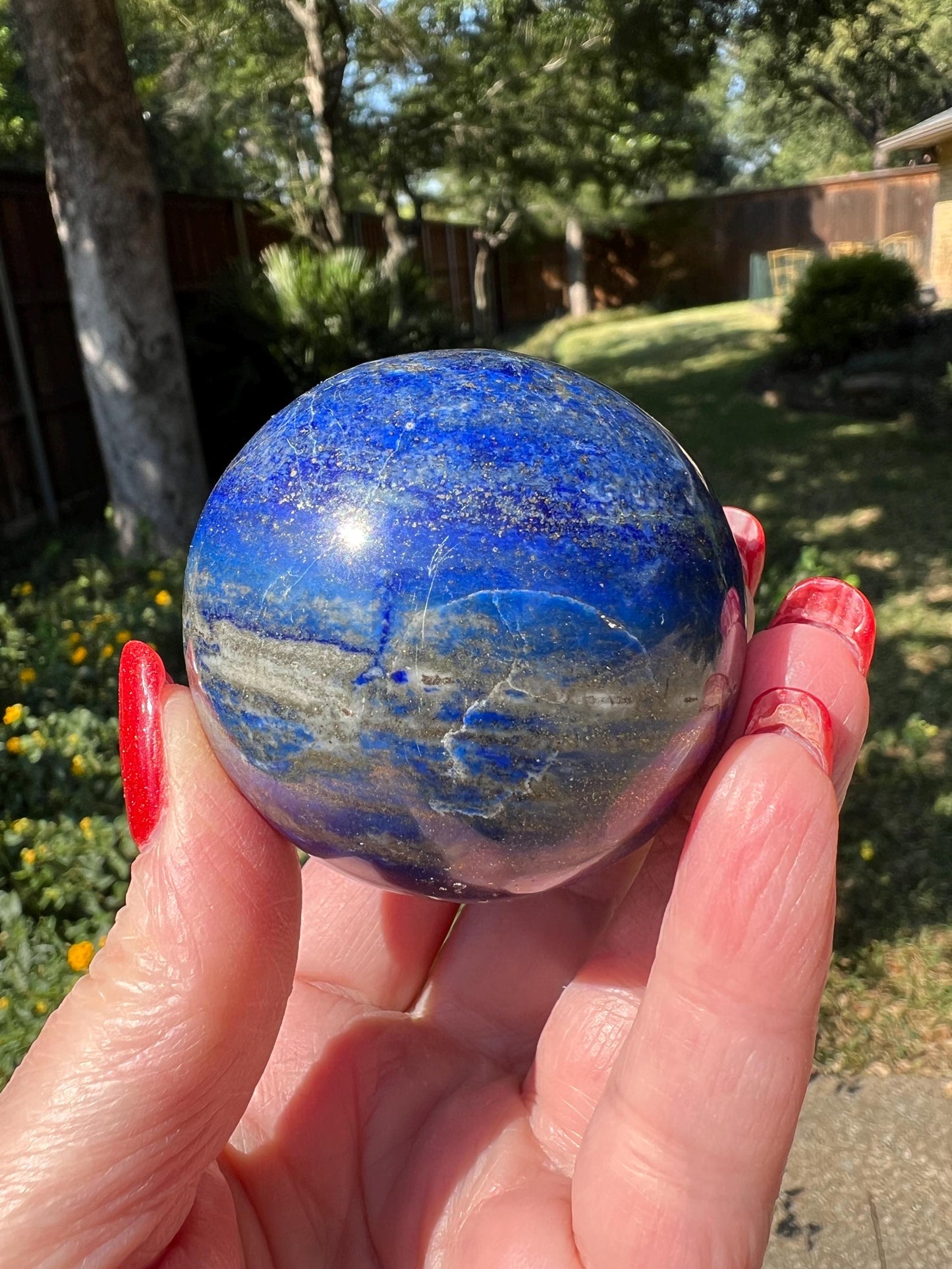 Lapis Lazuli sphere, 6.6”, New, High Vibration Crystals, Crystal Healing, altar, gift