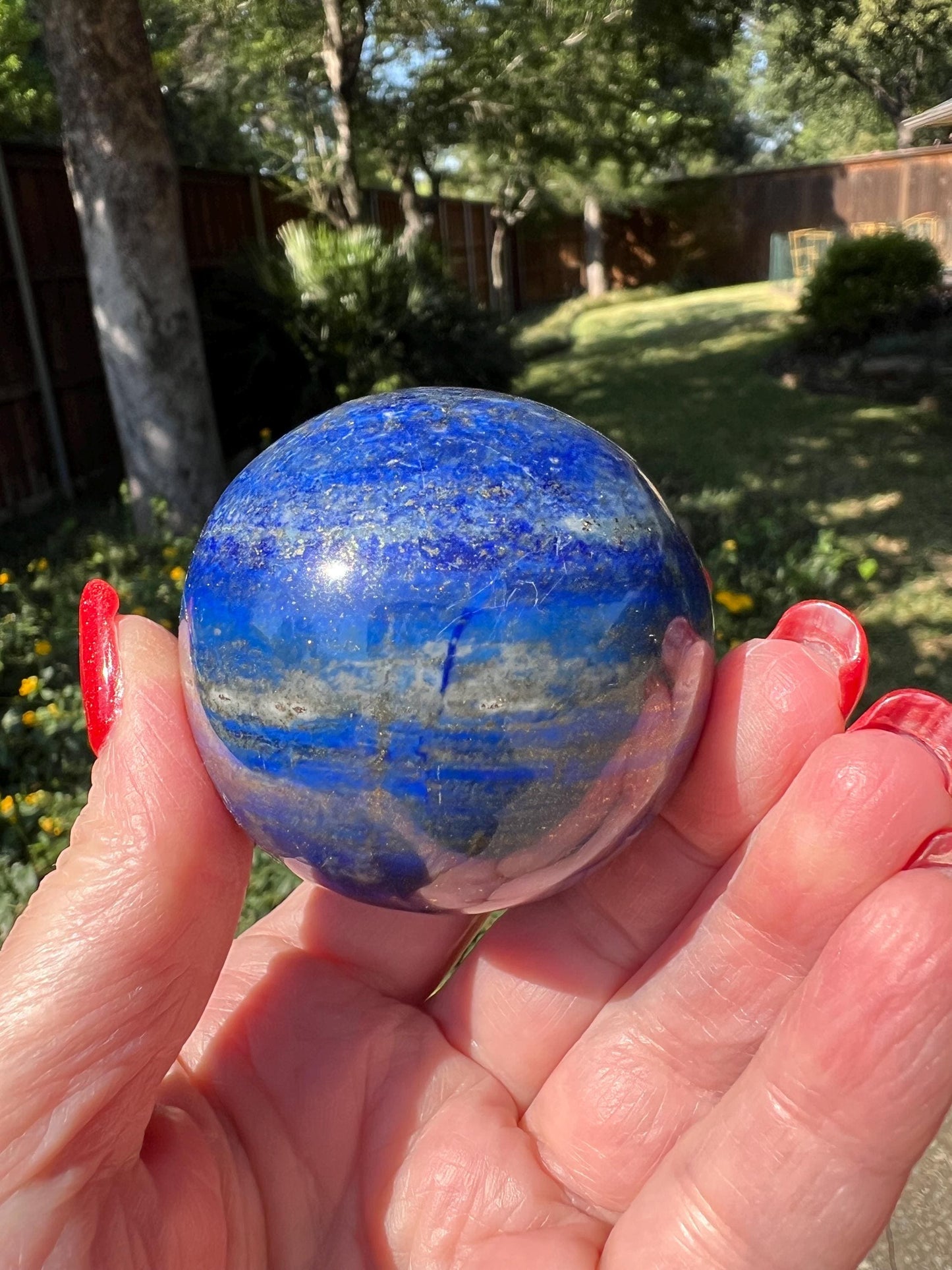 Lapis Lazuli sphere, 6.6”, New, High Vibration Crystals, Crystal Healing, altar, gift