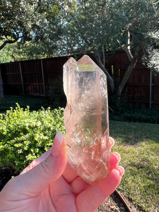 Smoky Twin Lemurian wand, 4.5”, record keepers, high vibration crystals, crystal healing, gift