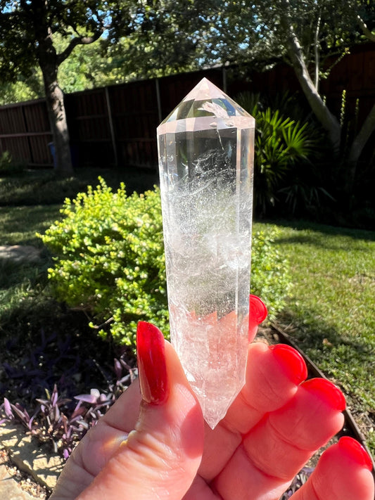 Stunning DT Lemurian 12-side Vogel from Brazil, 3.6”, high vibration crystals, altar gift, AAA premium