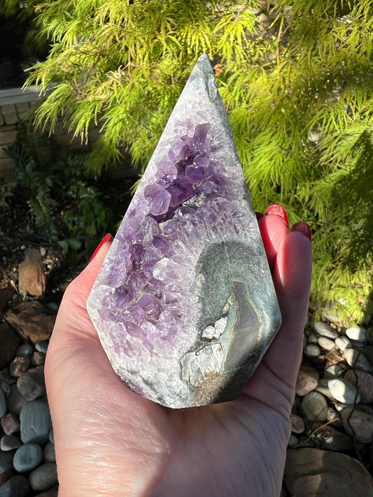 Amethyst Crystalline Cupcake, 5.5”, altar, crystal gift, high vibration crystals