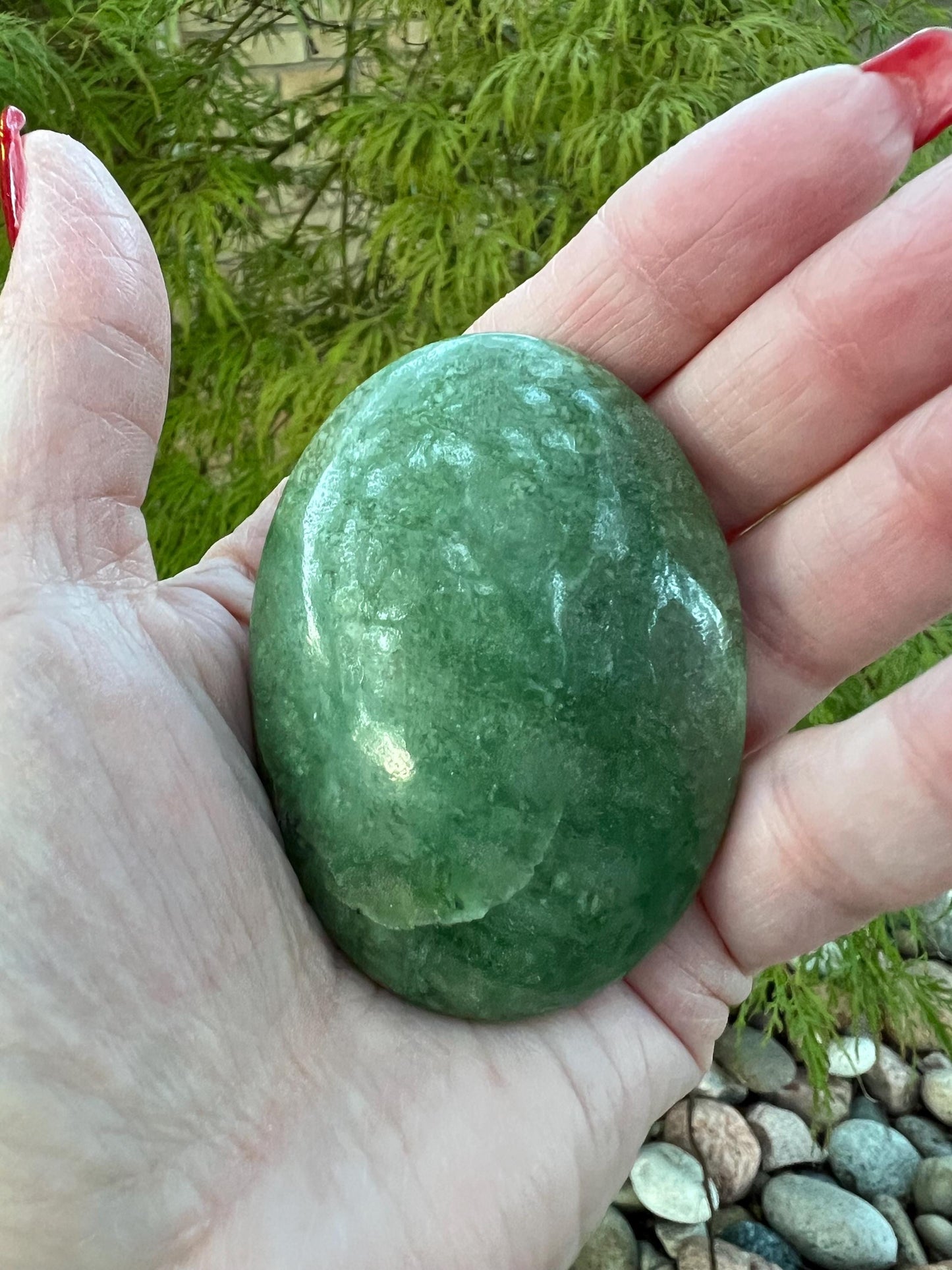 Grossular Garnet Palm Stone, 2.5”, high vibration crystals, altar, gift