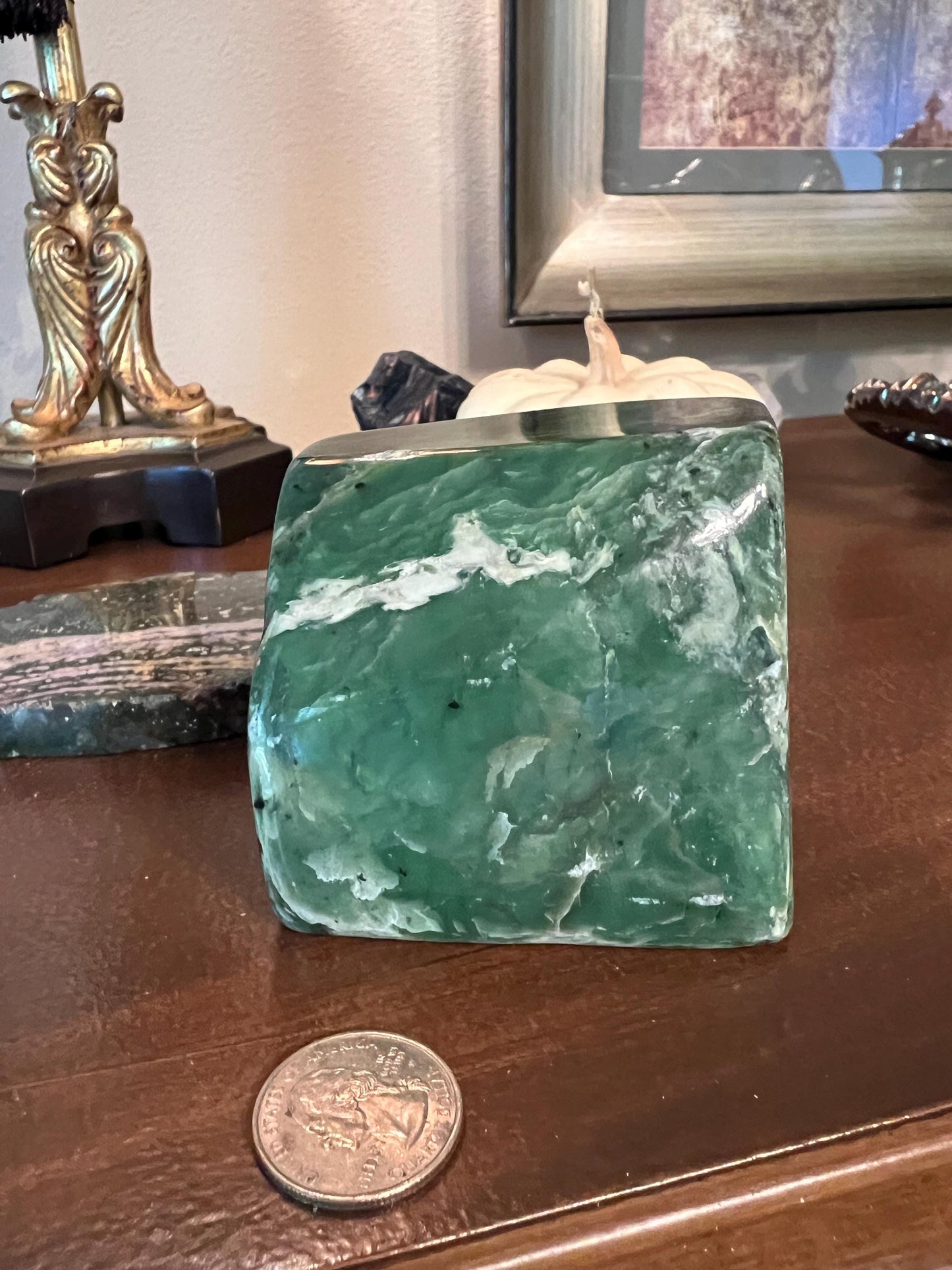 Absolutely gorgeous premium large Nephrite Freeform Statement Piece, 1.4.4 pounds, 3.25”