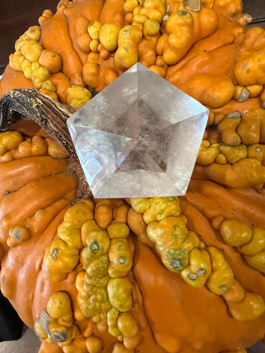 Lemurian Dodecahedron Triangles, Polished cut carving, 2”, rainbows, fine Lemurian healing magick crystal, high vibration crystals