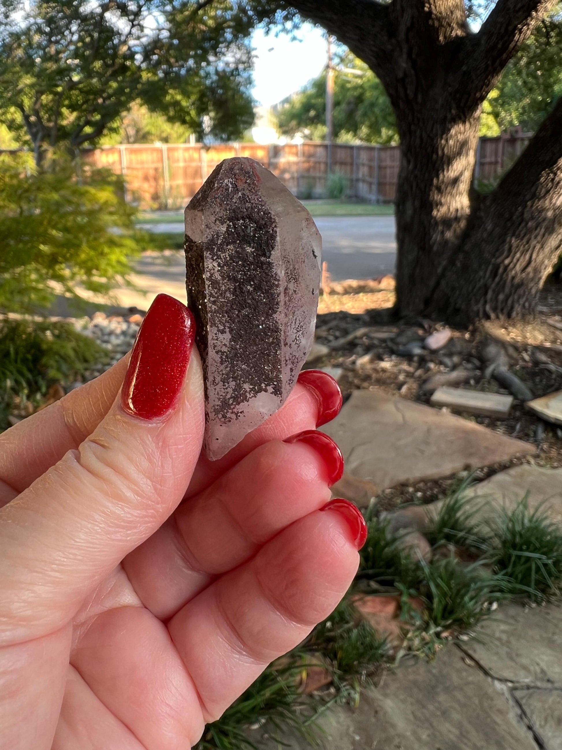 Purple Dragon Lemurian Wand, new, high quality, striations, crystal healing, 2”, hematite, premium