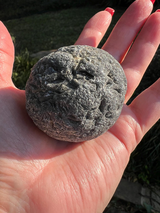 Large Agni Manitite Tektite Palm Stone, Tumbled, 2”, new in shop and hand-collected, high vibration crystals