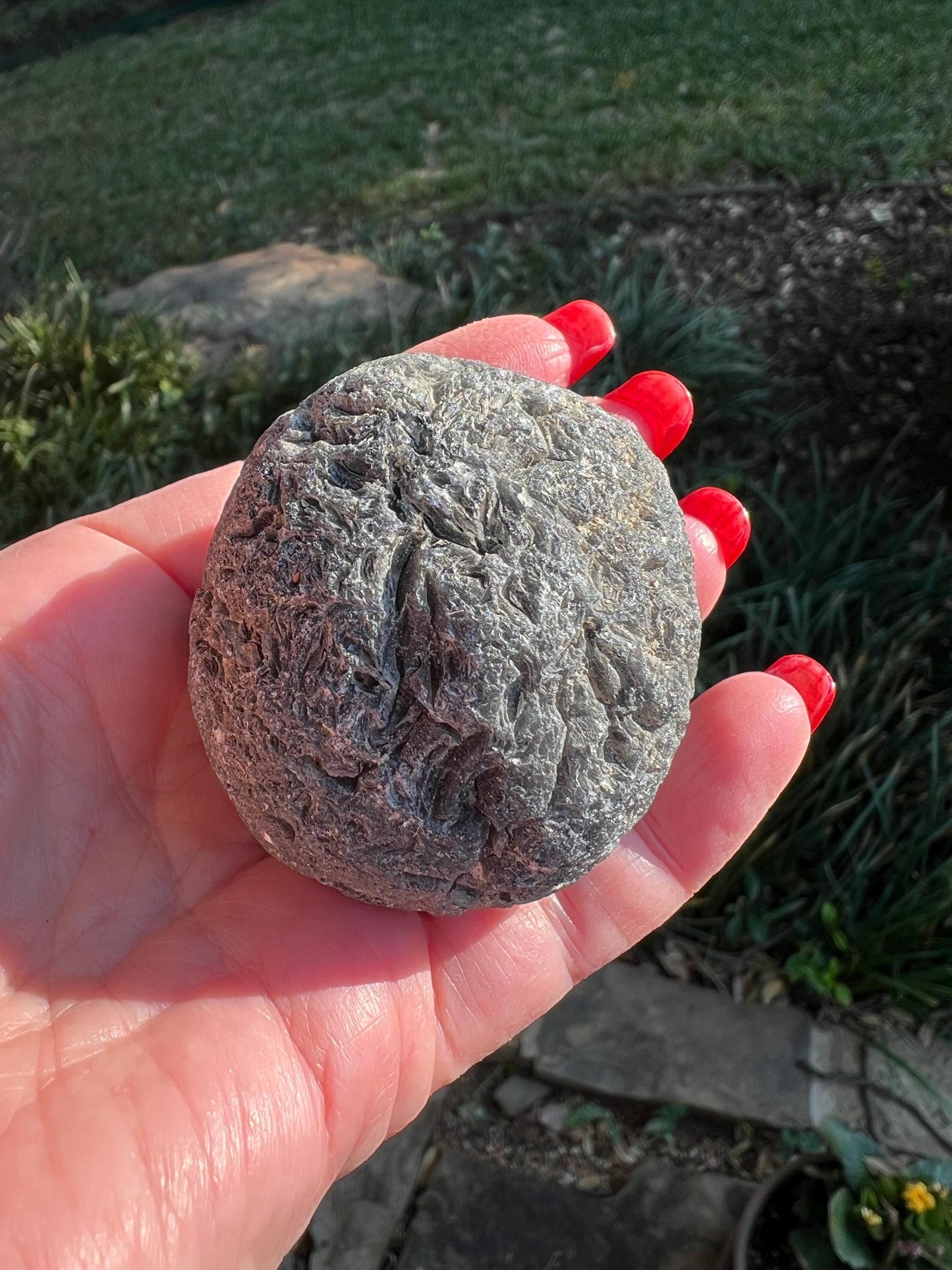 Large Agni Manitite Tektite Palm Stone, Tumbled, 2”, new in shop and hand-collected, high vibration crystals