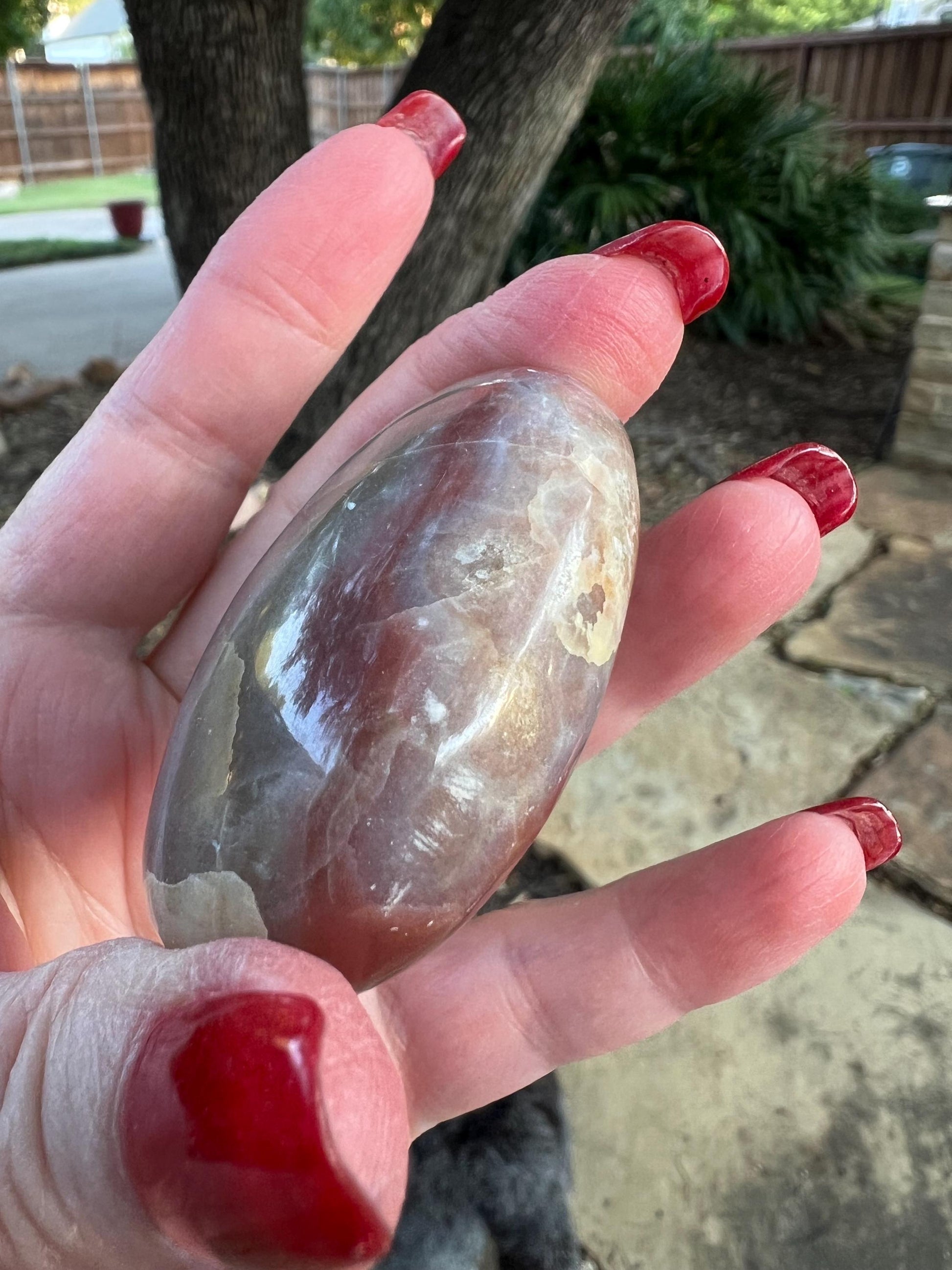 Banded Onyx Palm, new, gift, altar, crystal healing practice, 2”x1.5”