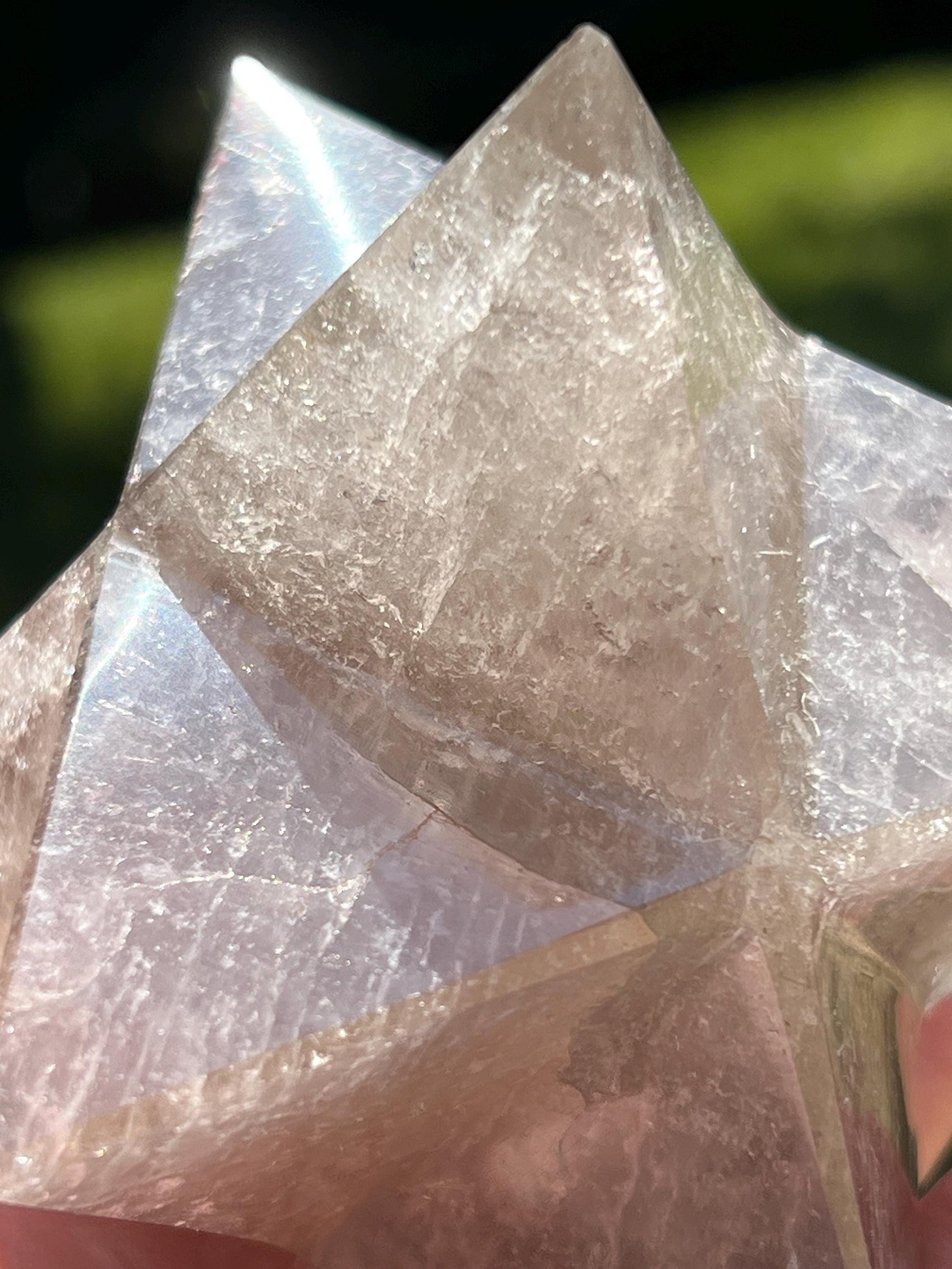 Smoky Quartz Merkaba Star 4”, high vibration crystals, crystal healing, rainbows, gift