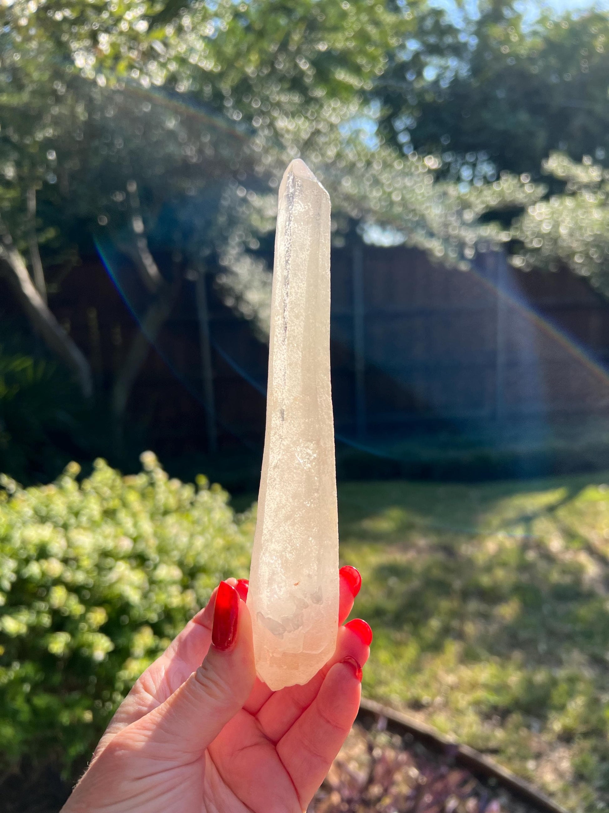 Divine Sugar DT Laser Singing Lemurian Wand 6.7”, New, gift, altar, high vibration crystals