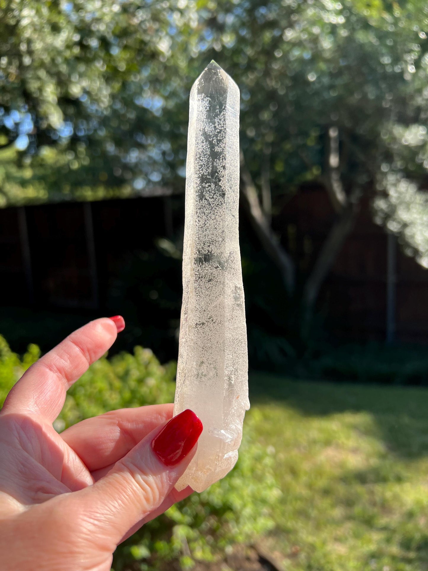 Divine Sugar DT Laser Singing Lemurian Wand 6.7”, New, gift, altar, high vibration crystals