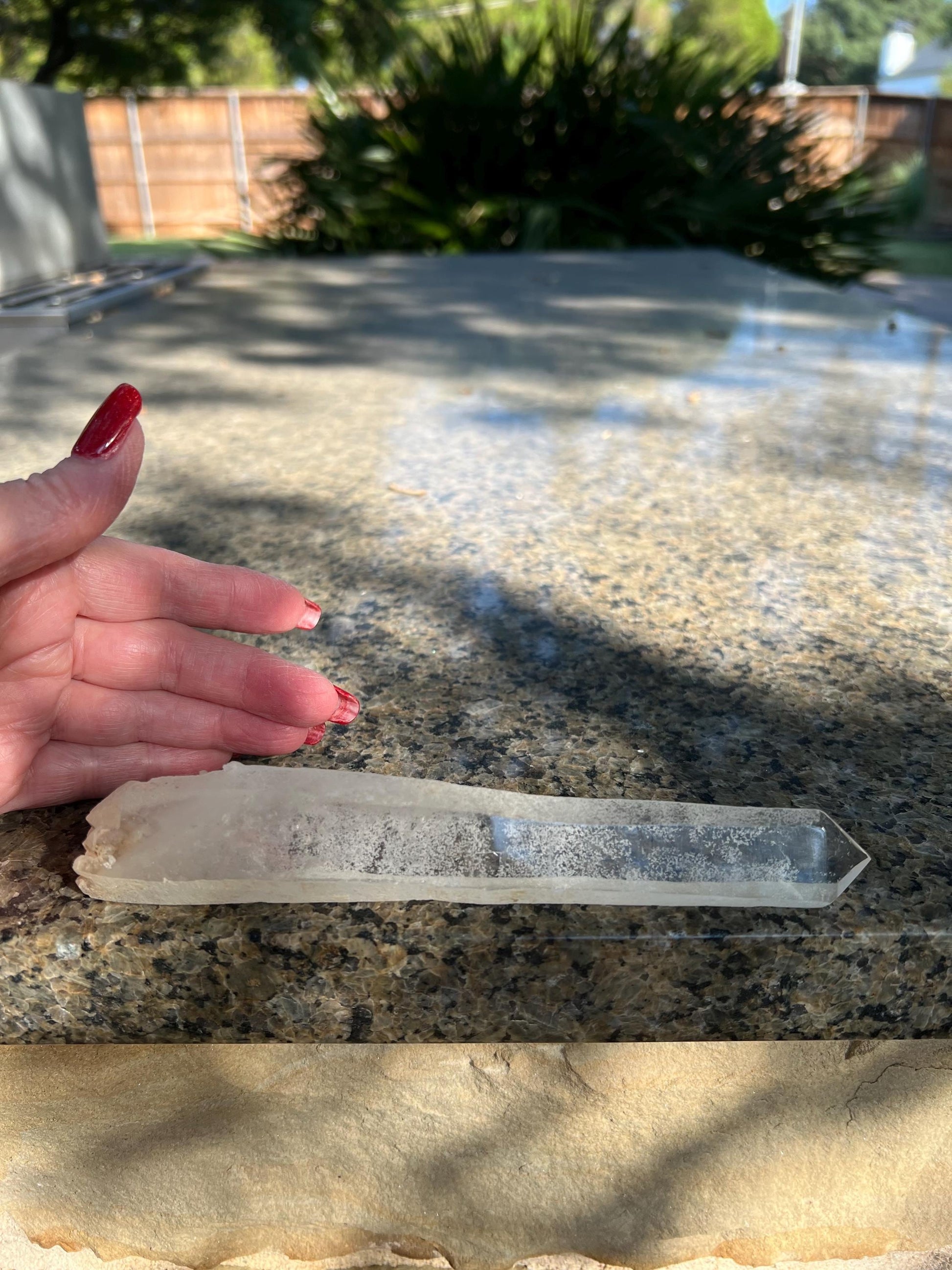 Divine Sugar DT Laser Singing Lemurian Wand 6.7”, New, gift, altar, high vibration crystals