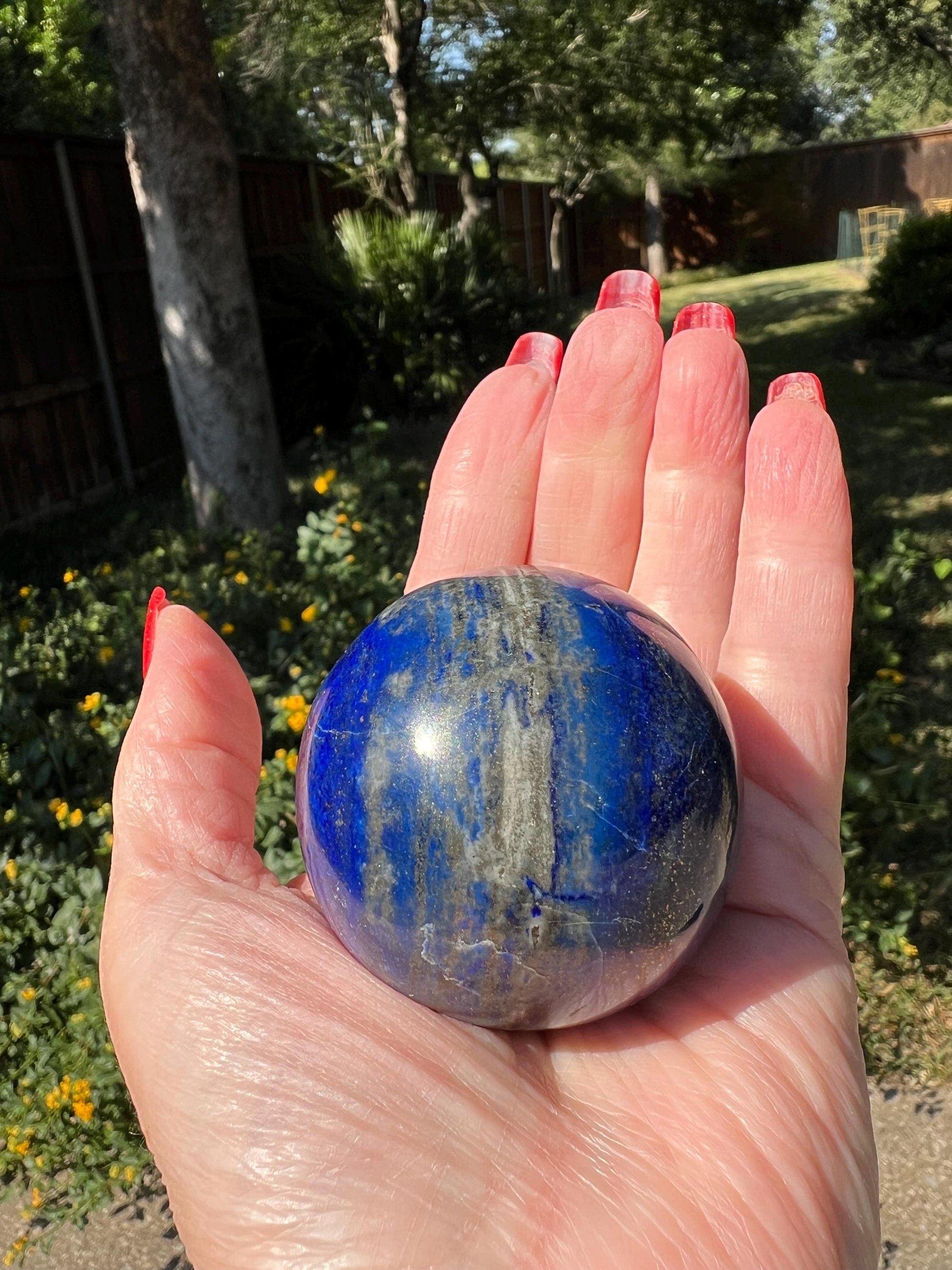 Lapis Lazuli sphere, 6.6”, New, High Vibration Crystals, Crystal Healing, altar, gift