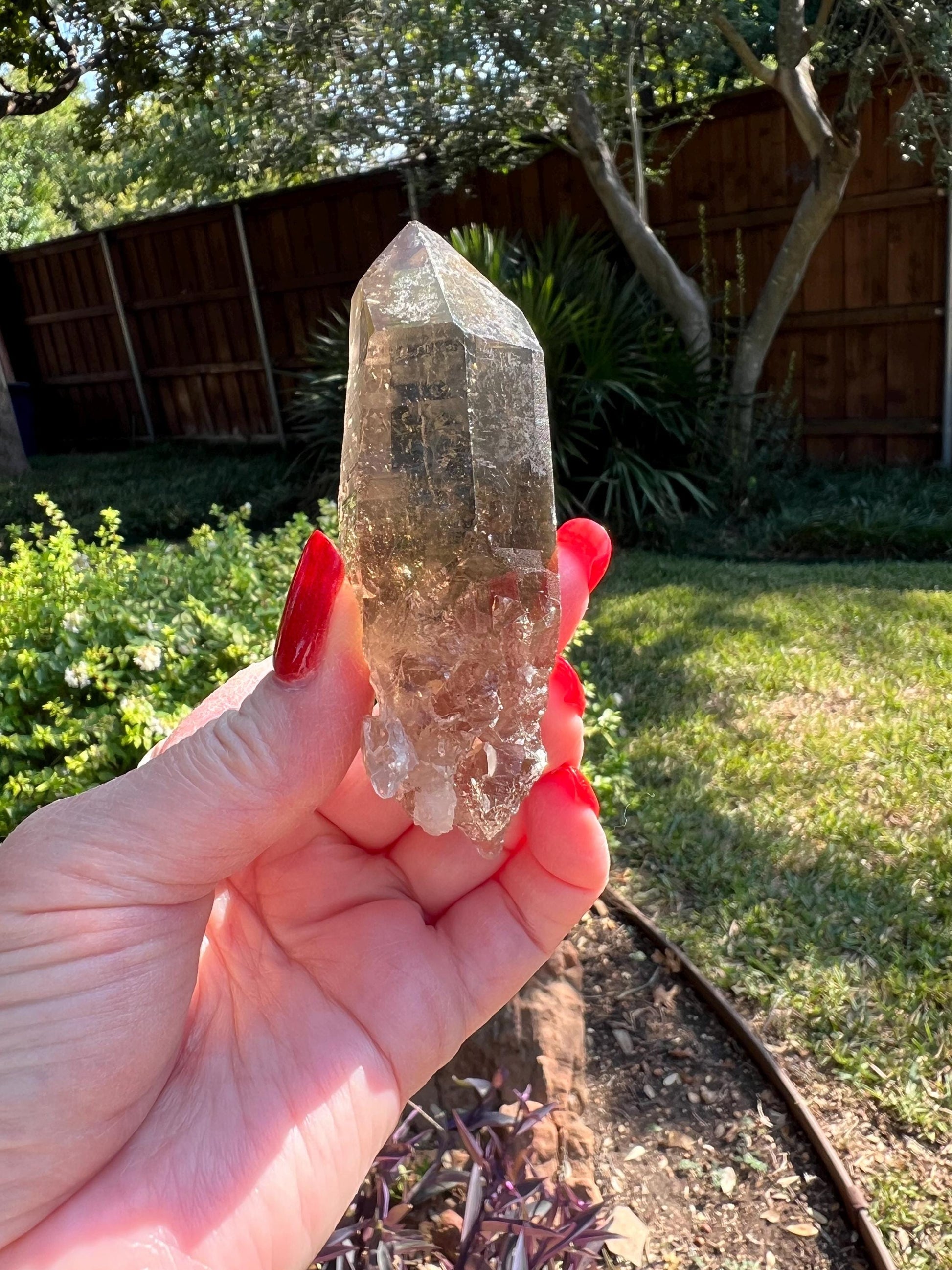 Smoky Lemurian wand, 3.5”, record keepers, high vibration crystals, crystal healing, gift