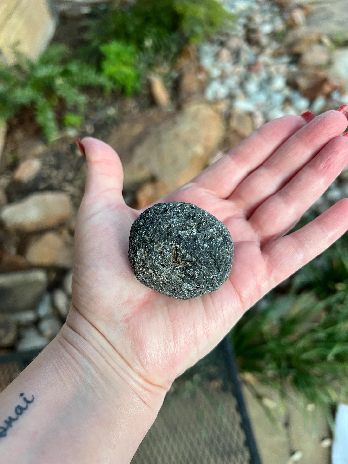 Large Agni Manitite Tektite Palm Stone, Tumbled, 1.75”, new in shop and hand-collected, high vibration crystals