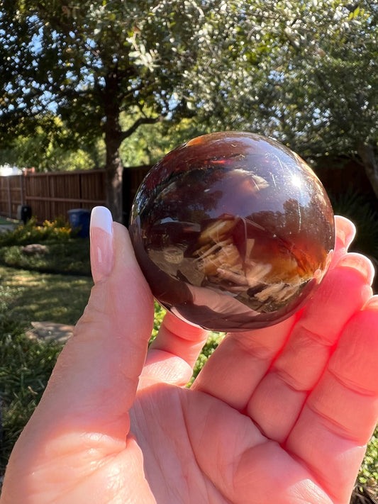 Amber sphere, new, crystal healing, high vibration sessions, gifts, 6.3” around, authentic