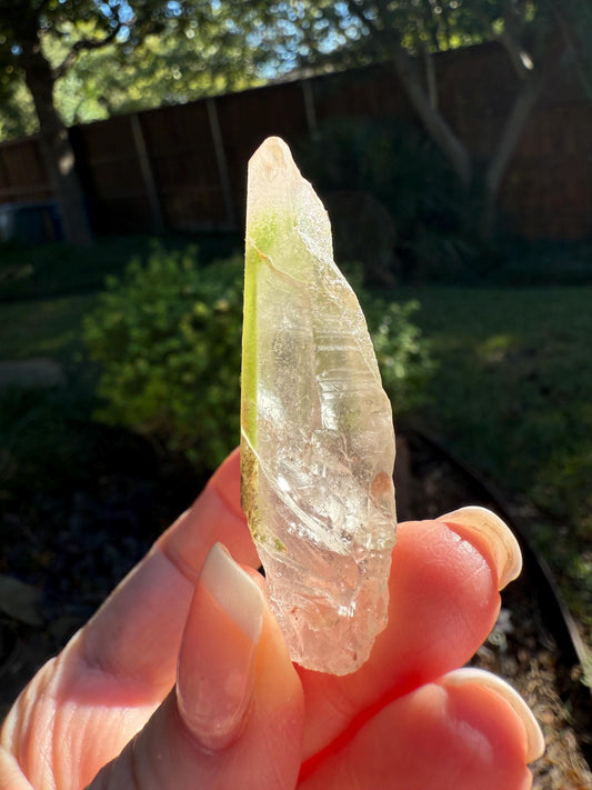 Banff-Blessed Pink & Mint DT Lemurian Wand, Rare, New, gift, 2.25”, crystal healing, high vibration crystals