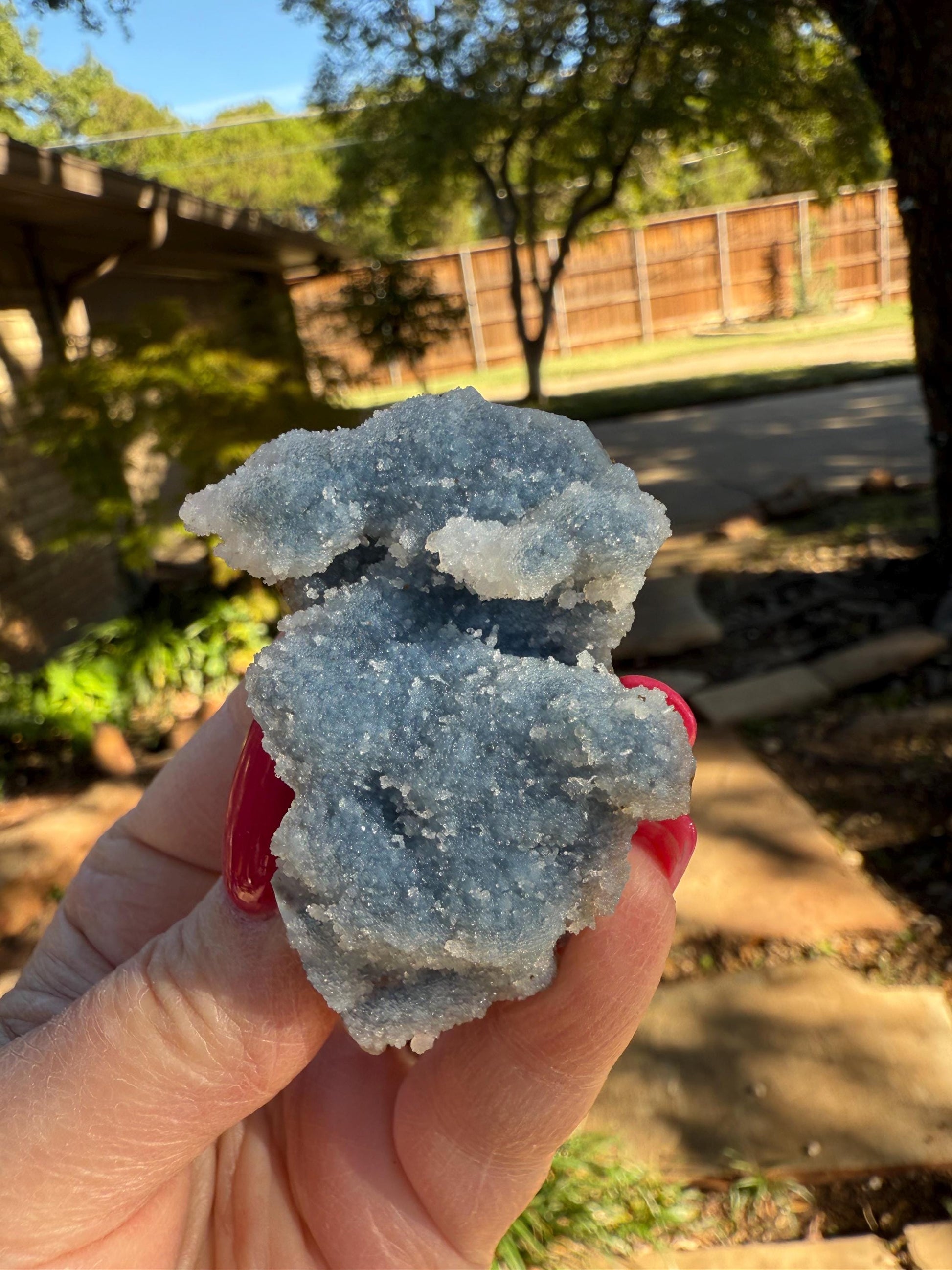 Blue Chalcedony Apophyllite with sparkle, celadonite, new, 2”, high vibration crystals, gifts, altar