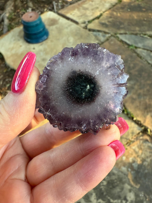 Lilac Purple Galaxy Stalactite Eye Amethyst Bed, 2.5”, altar, gift, crystals, high vibration crystals