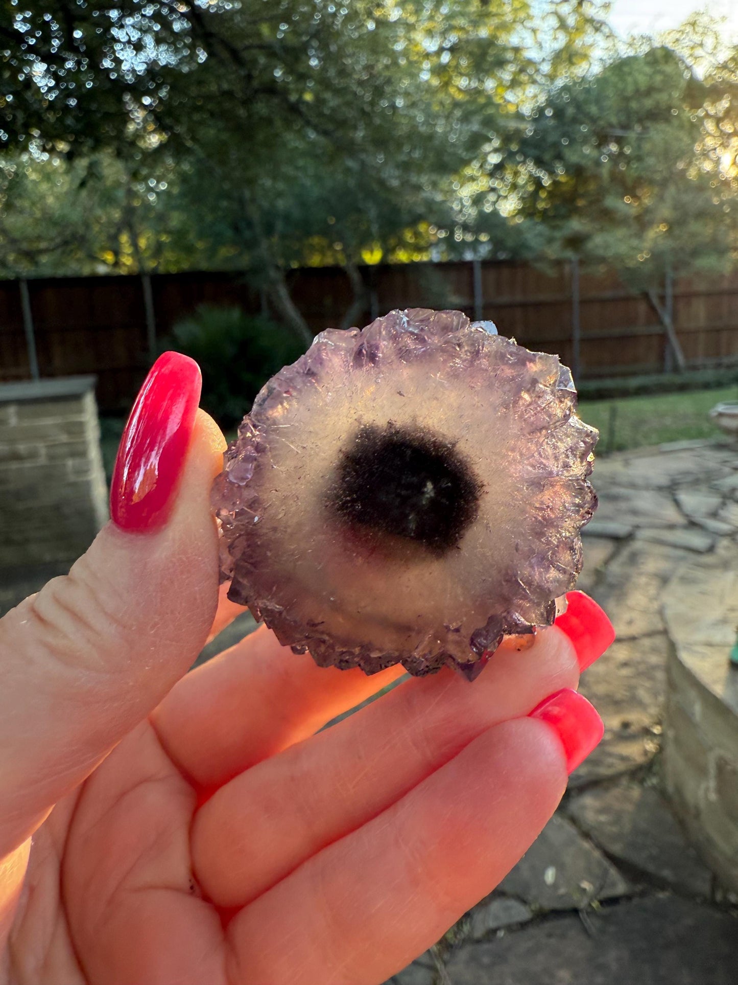 Lilac Purple Galaxy Stalactite Eye Amethyst Bed, 2.5”, altar, gift, crystals, high vibration crystals