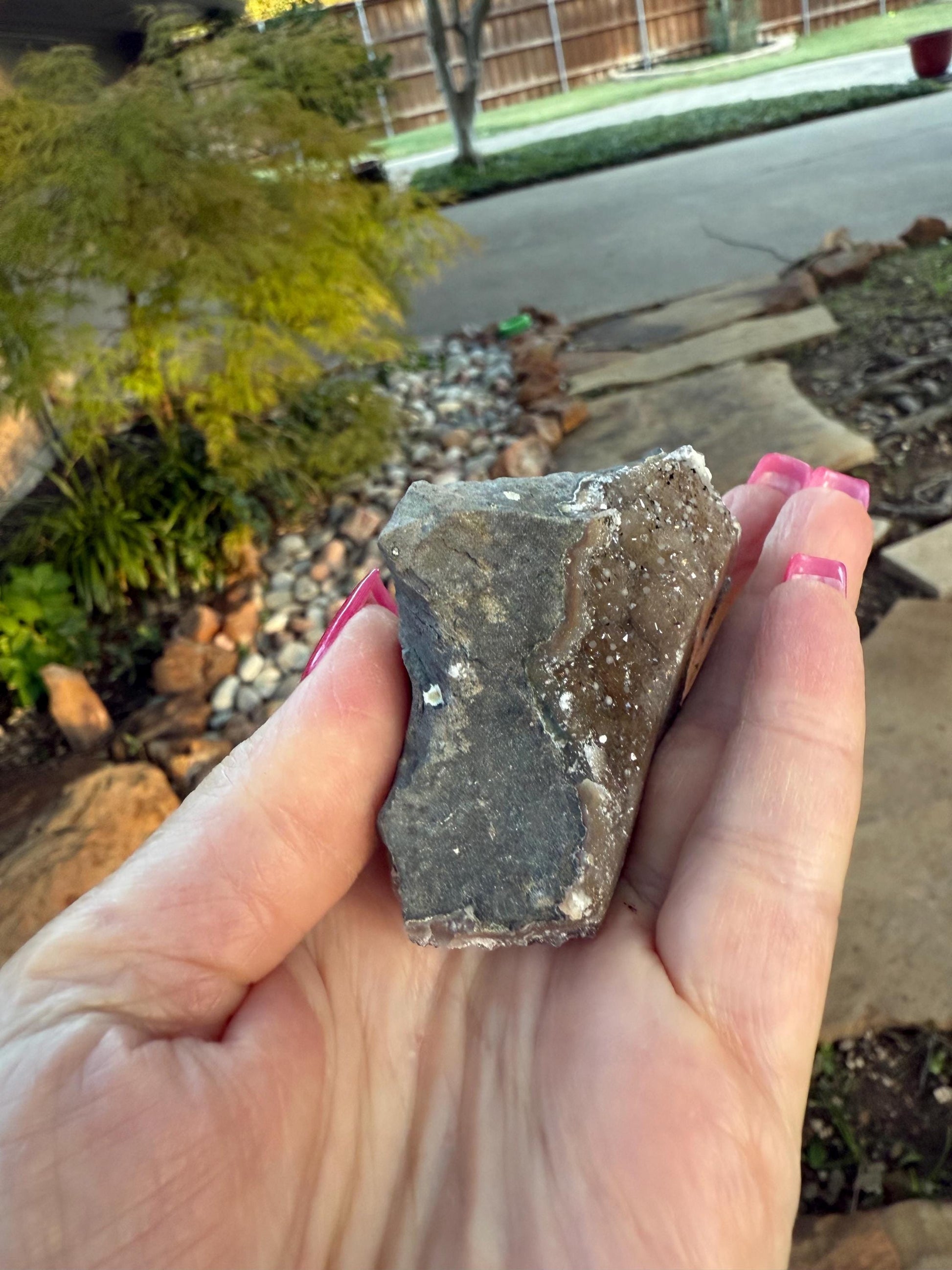 Mauve Brown Galaxy Stalactite Eye Amethyst Bed, 2”x2”, altar, gift, crystals, high vibration crystals