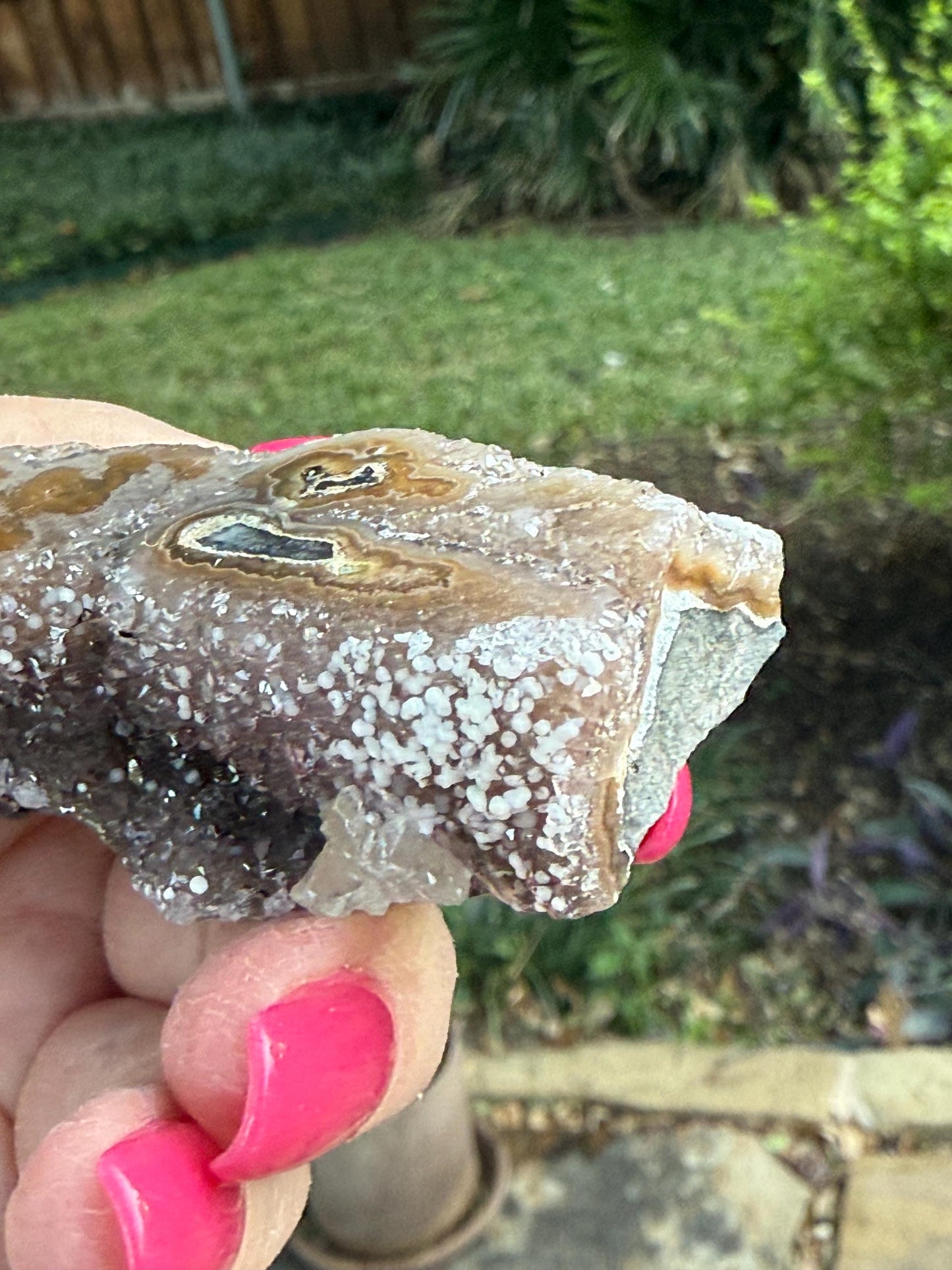 Mauve Brown Galaxy Stalactite Eye Amethyst Bed, 2”x2”, altar, gift, crystals, high vibration crystals