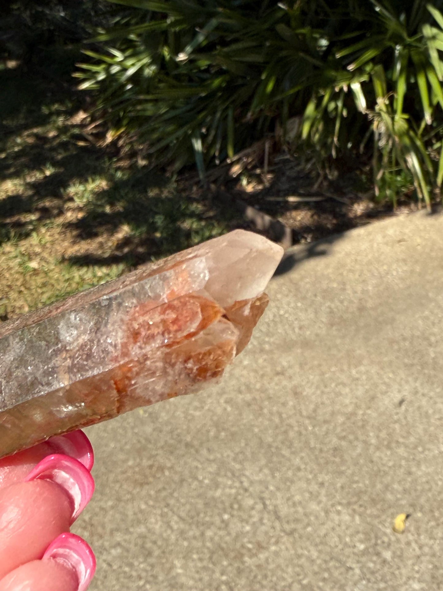 Strawberry Pink Mint Lemurian DT wand, new, high quality, striations, crystal healing, 3.5”, hematite, chlorite premium