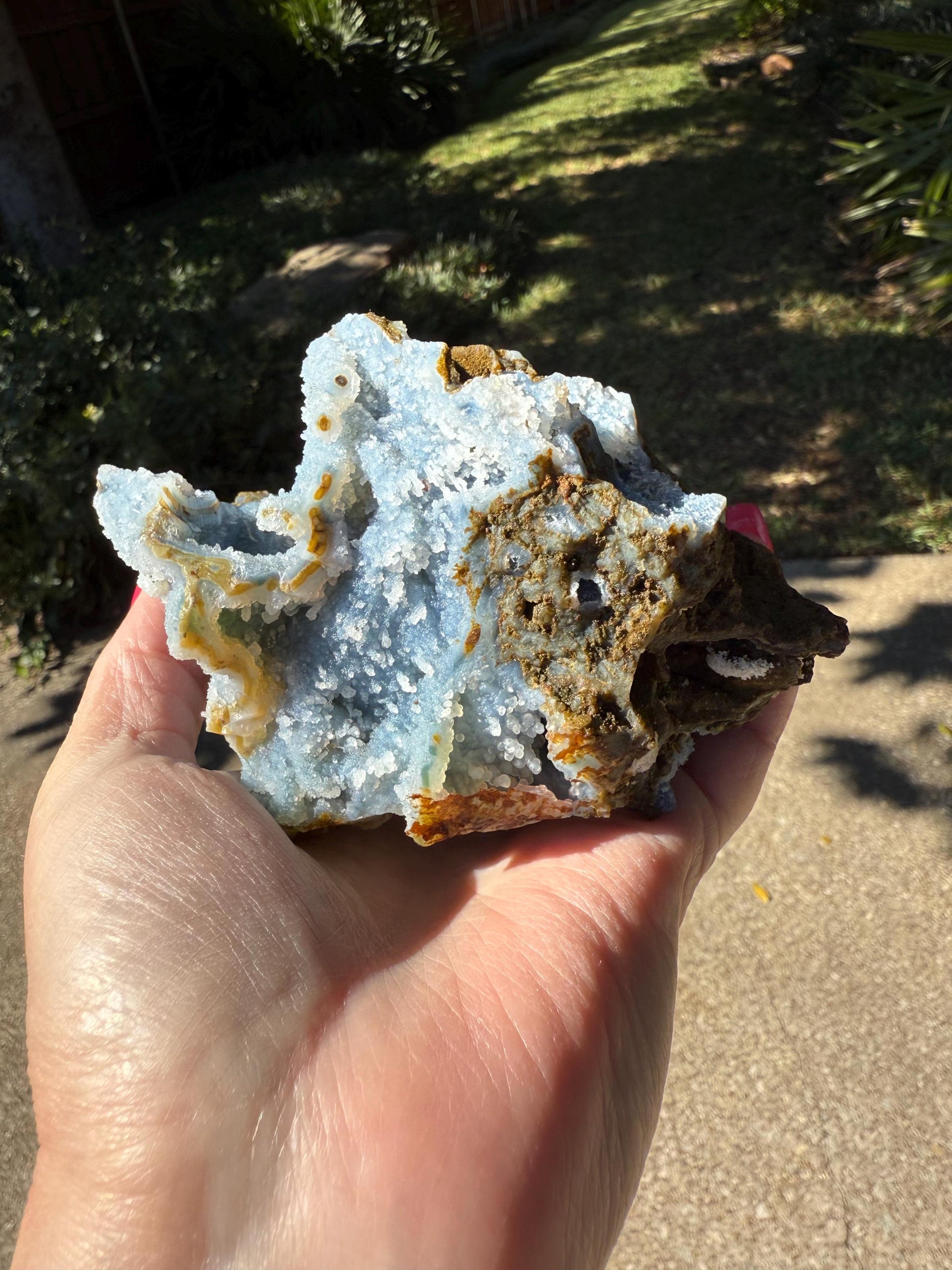 Blue Chalcedony Apophyllite with sparkle, celadonite, new, 5”, high vibration crystals, gifts, altar