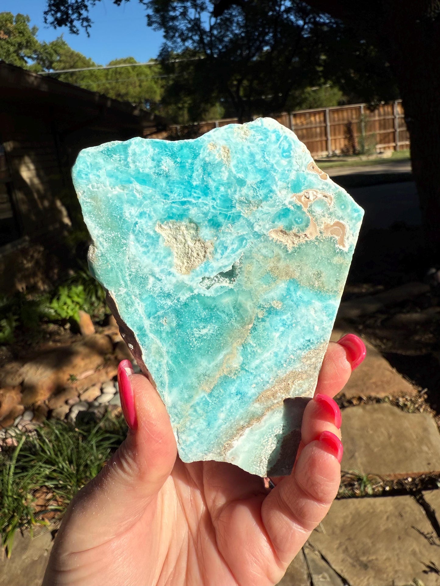 Blue Aragonite slab with druzy, 4.25”, new, natural, high vibration crystals and readings, gifts