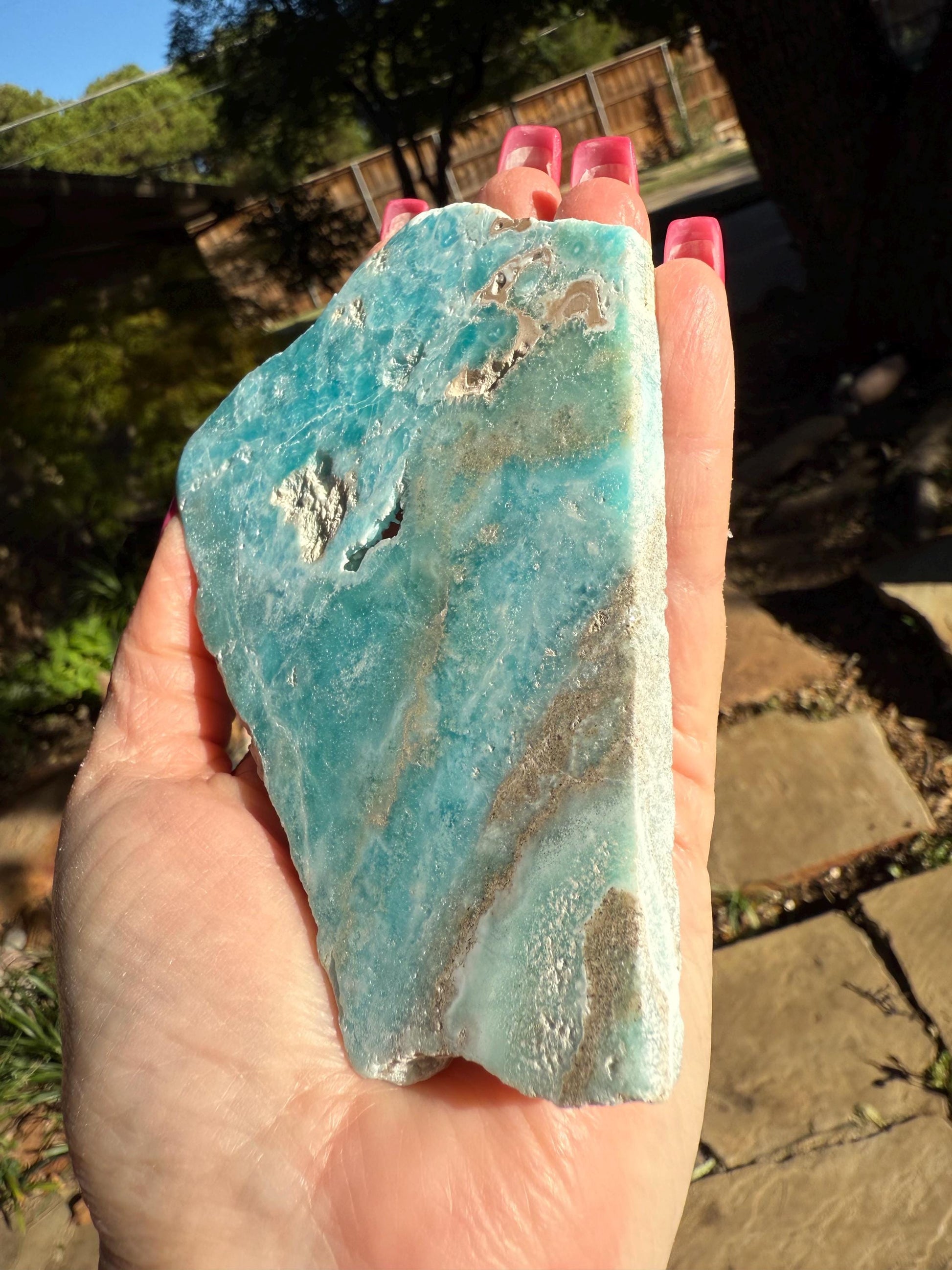 Blue Aragonite slab with druzy, 4.25”, new, natural, high vibration crystals and readings, gifts