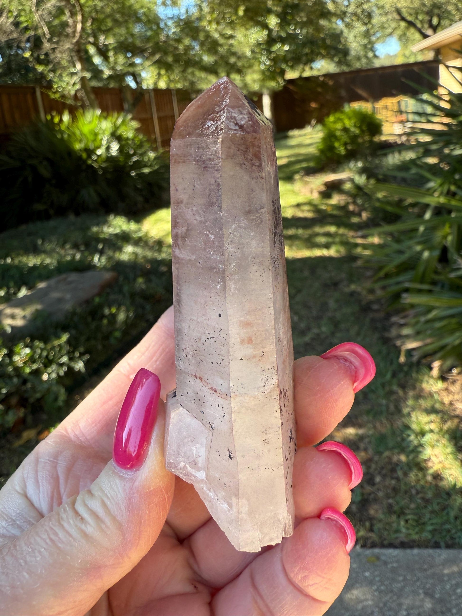 Purple Dragon Lemurian Wand, new, high quality, striations, crystal healing, 3.3”, hematite, premium