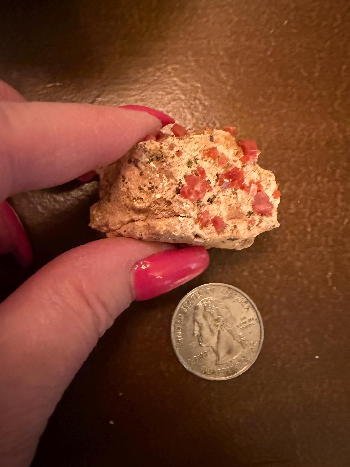 Chunky Vanadinite on Barite, sparkly with beautiful colors, high vibration crystals, gifts, 2”