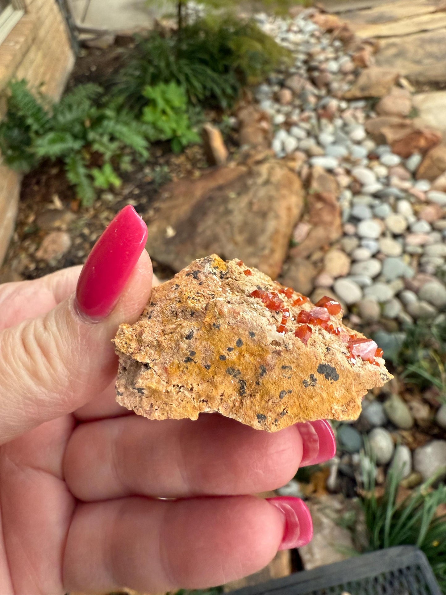 Chunky Vanadinite on Barite, sparkly with beautiful colors, high vibration crystals, gifts, 2”