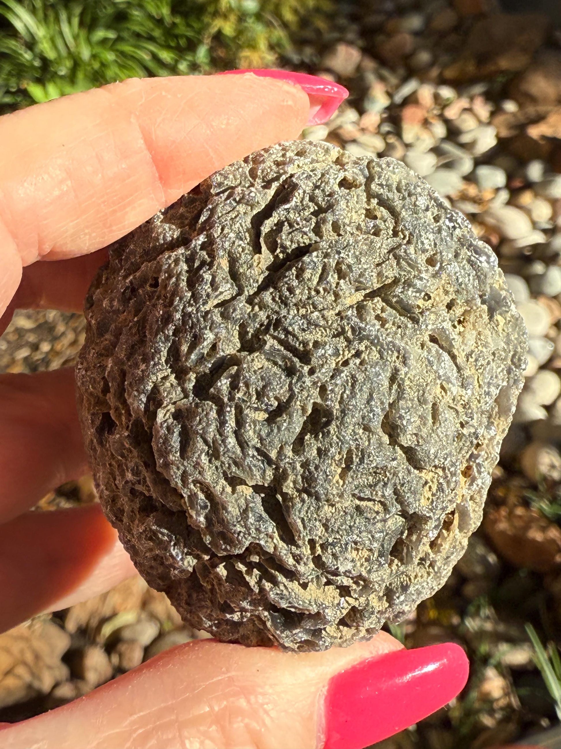 Jumbo Agni Manitite Tektite Palm Stone, Tumbled, 2.5”, new in shop and hand-collected, high vibration crystals