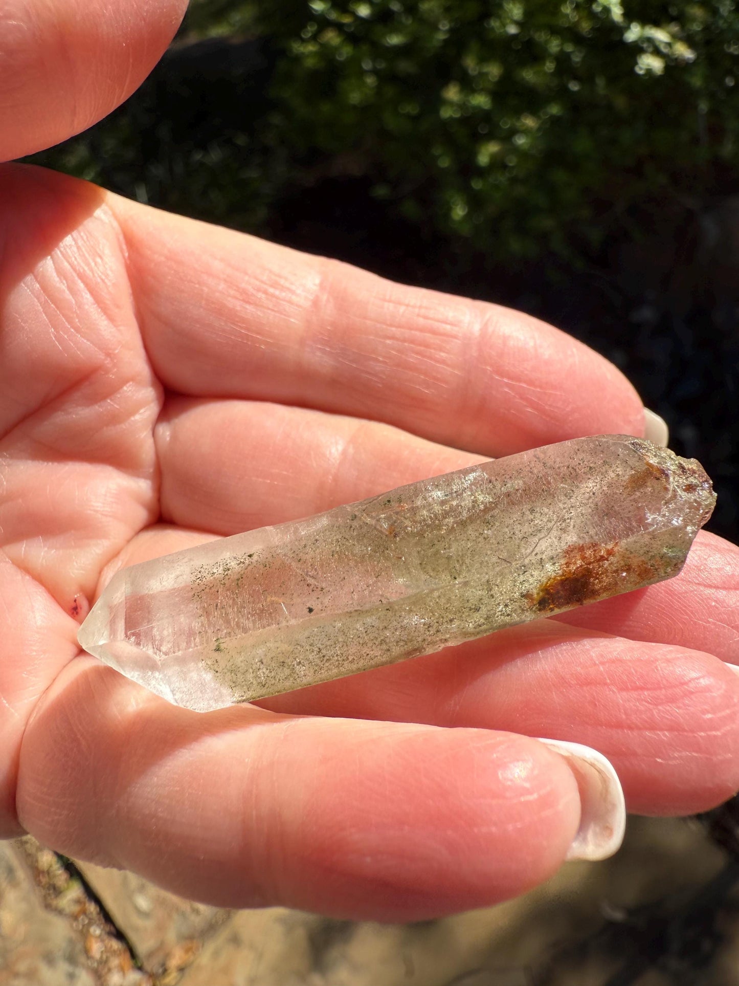 Banff-Blessed Pink & Mint DT Lemurian Wand, Rare, New, gift, 2.1”, crystal healing, high vibration crystals