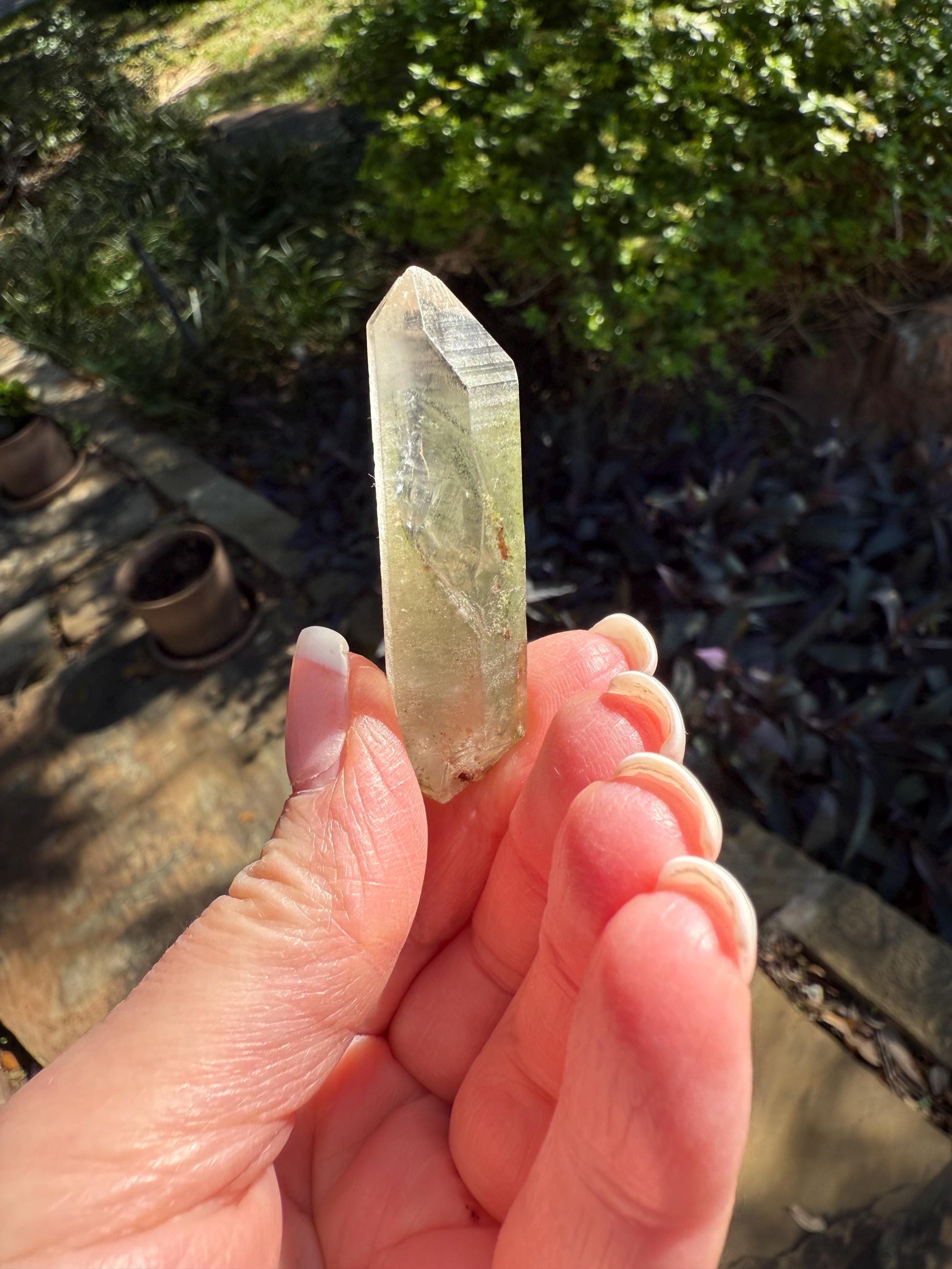 Banff-Blessed Pink & Mint DT Lemurian Wand, Rare, New, gift, 2.1”, crystal healing, high vibration crystals