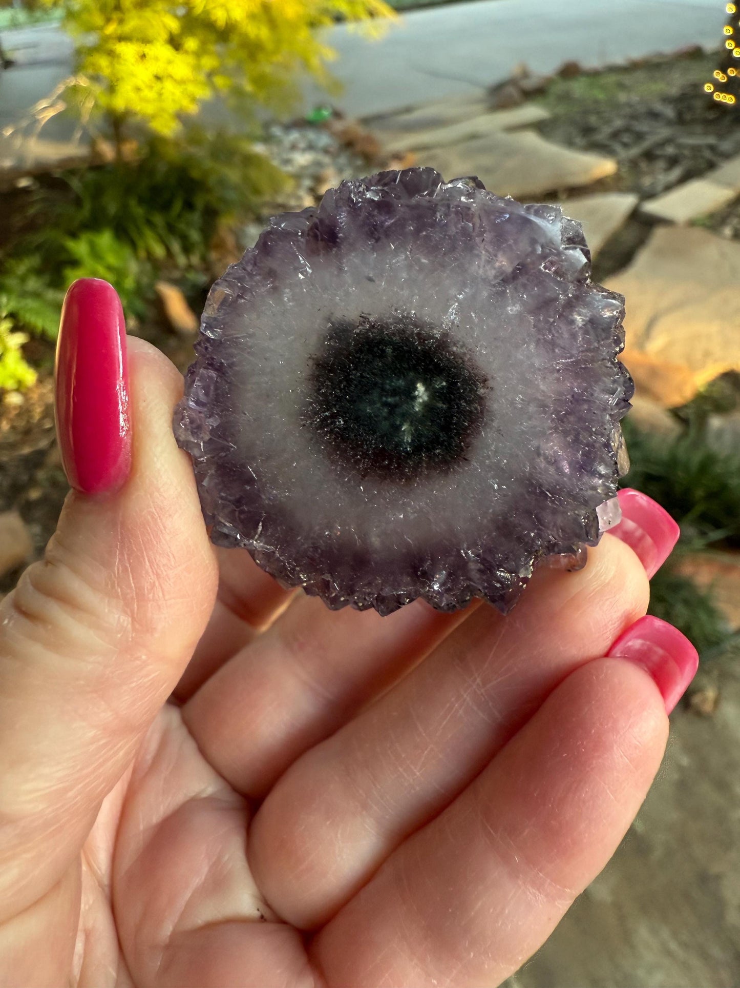 Lilac Purple Galaxy Stalactite Eye Amethyst Bed, 2.5”, altar, gift, crystals, high vibration crystals