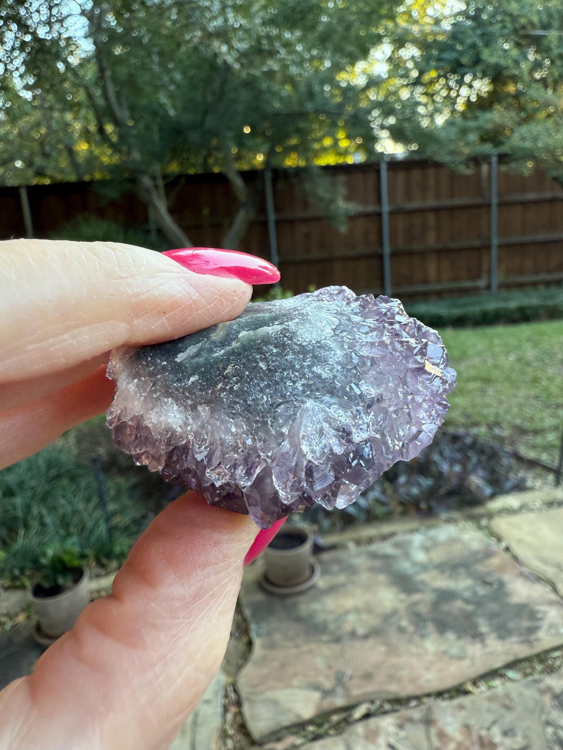 Lilac Purple Galaxy Stalactite Eye Amethyst Bed, 2.5”, altar, gift, crystals, high vibration crystals